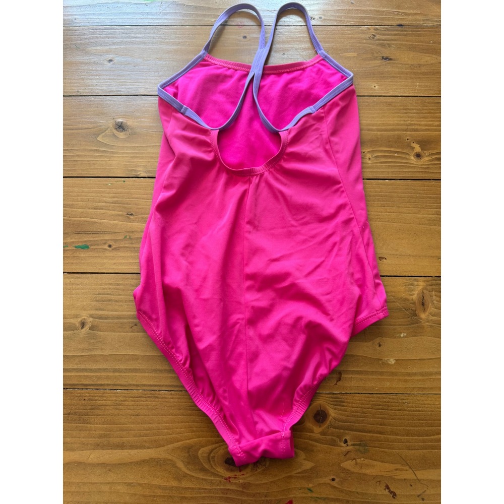 Nike Girls One Piece Swimsuit Pink Purple Racerback NESS9644 Size M 10-12 YRS